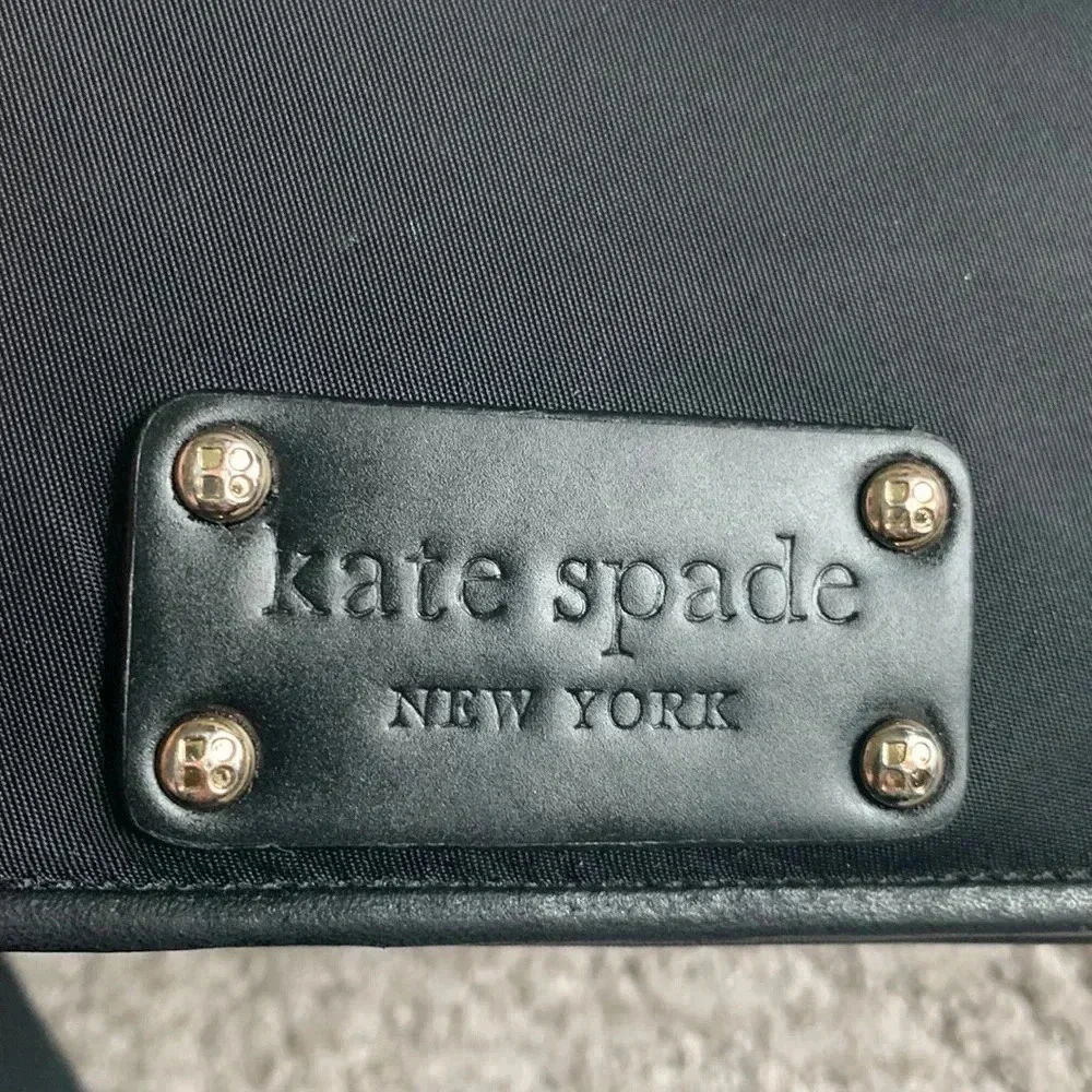 Kate Spade black nylon and leather wallet